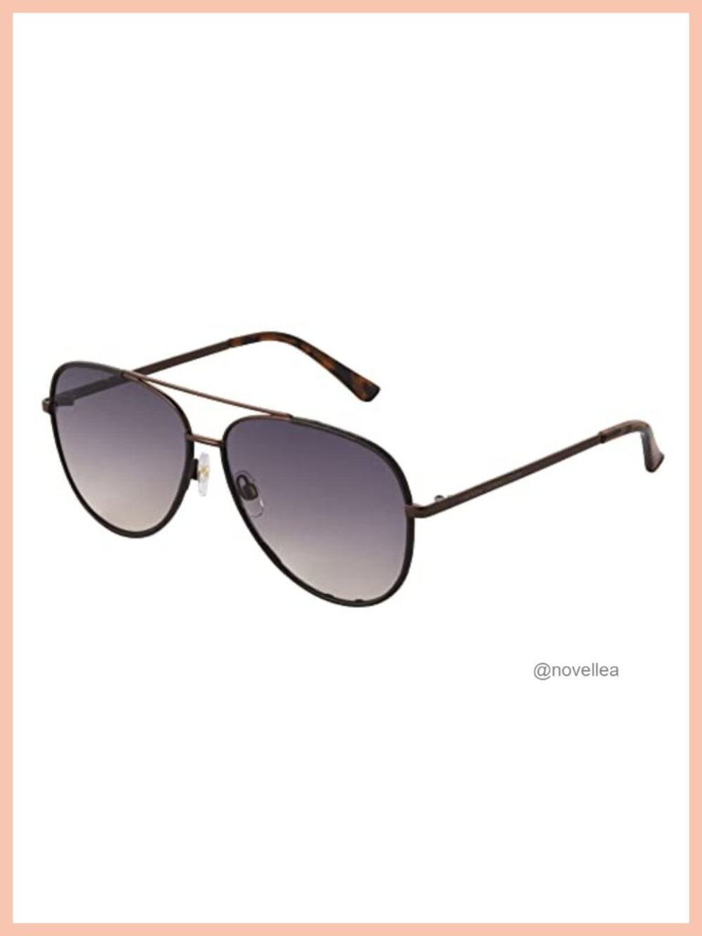 Women's Aviator Sunglasses Vegan Leather Accents UV Protection